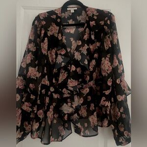 Beautiful ruffled floral blouse